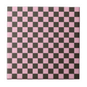 Cherry blossom checkered board pattern tegeltje (Voorkant)