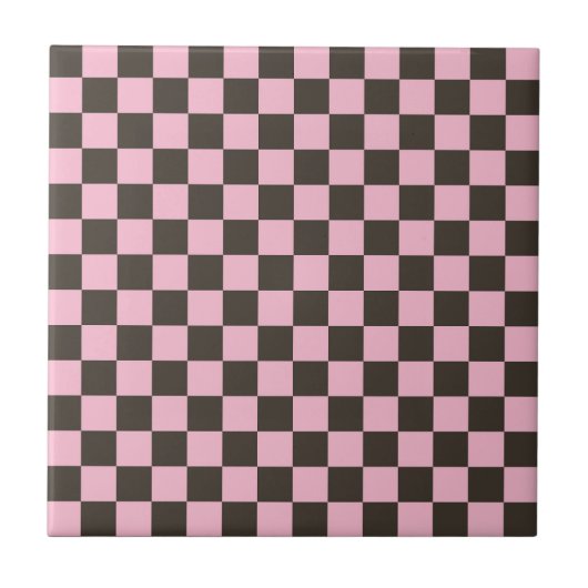 Cherry blossom checkered board pattern tegeltje (Voorkant)