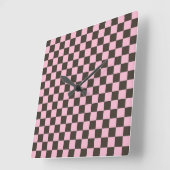 Cherry blossom checkered board pattern vierkante klok (Hoek)