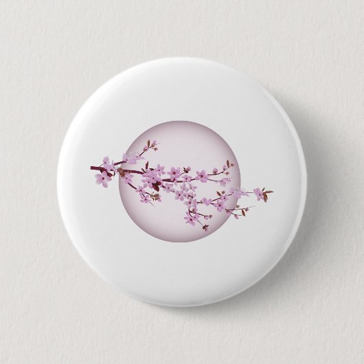 Cherry Blossom Cherry Tree Japan Sakura Ronde Button 5,7 Cm (Voorkant)