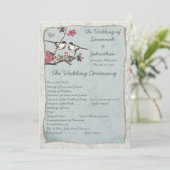 Cherry Blossom Chickadee Damask-programma's Programmakaart (Staand voorkant)