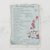 Cherry Blossom Chickadee Damask-programma's Programmakaart (Achterkant)