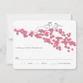  Cherry Blossom Chickadee Wedding RSVP (Voorkant)