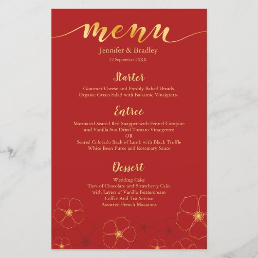 Cherry Blossom Chinees Dinner Menu | Aangepaste kl (Voorkant)