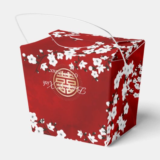 Cherry Blossom Chinese Wedding Bedankdoosjes (Achterkant)