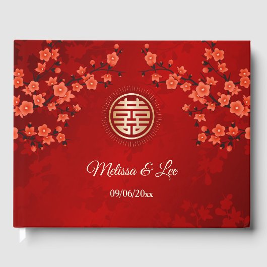 Cherry Blossom Chinese Wedding Gastenboek (Voorkant)