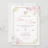 Cherry Blossom Chinoiserie Chinese bruiloft Kaart (Voorkant)