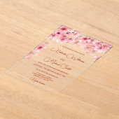  Cherry Blossom Clear Wedding Acryl Uitnodigingen (Laagn)