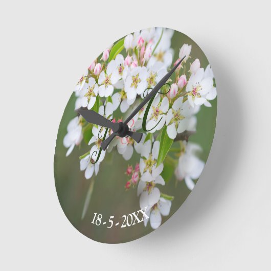 Cherry Blossom Clock Ronde Klok (Hoek)