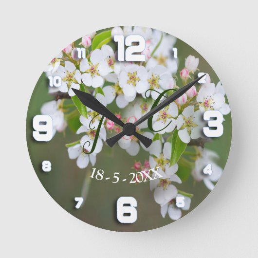 Cherry Blossom Clock Ronde Klok (Voorkant)
