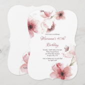 Cherry Blossom Closeup Invitation Kaart (Voorkant / Achterkant)