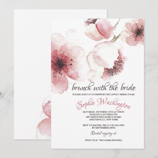 Cherry Blossom Closeup Invitation Kaart (Voorkant / Achterkant)