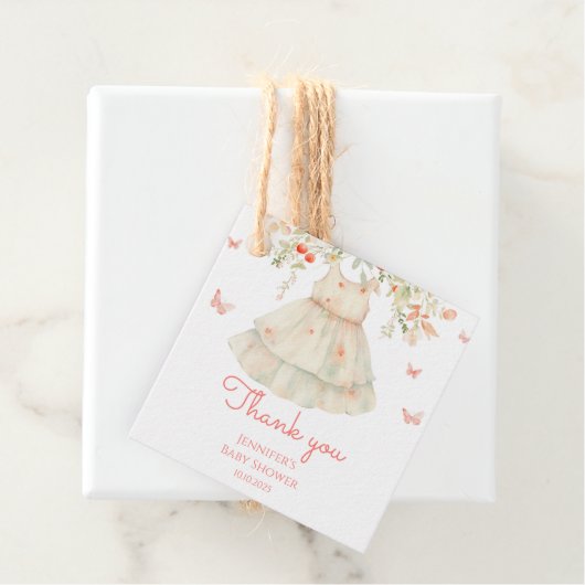 Cherry Blossom Clothesline Baby shower Bedankt Bedankjes Labels (In situ)