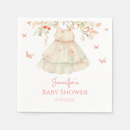 Cherry Blossom Clothesline Baby shower Servet (Voorkant)