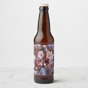 Cherry Blossom Cluster met roze en blauw Bier Etiket