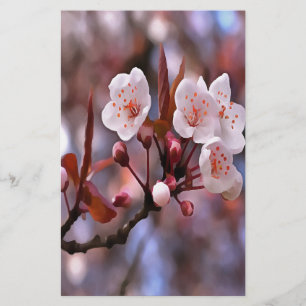 Cherry Blossom Cluster met roze en blauw Briefpapier