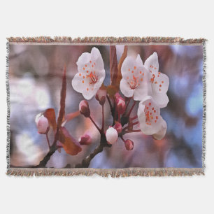 Cherry Blossom Cluster met roze en blauw Deken