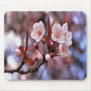 Cherry Blossom Cluster met roze en blauw Muismat