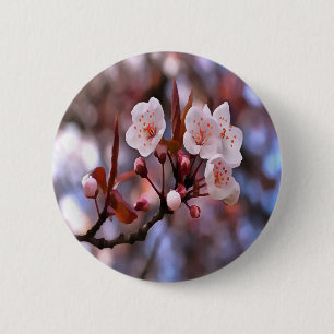 Cherry Blossom Cluster met roze en blauw Ronde Button 5,7 Cm