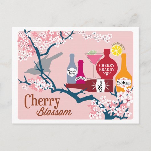 Cherry Blossom Cocktail Briefkaart (Voorkant)