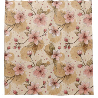 Cherry Blossom Coffee Cozy Pattern (10) Douchegordijn