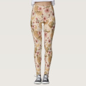 Cherry Blossom Coffee Cozy Pattern (10) Leggings (Voorkant)