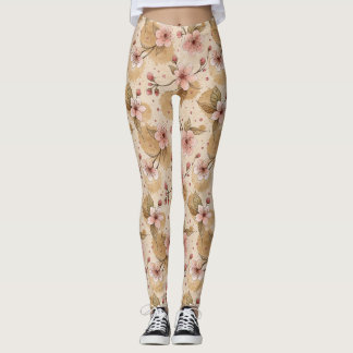 Cherry Blossom Coffee Cozy Pattern (10) Leggings