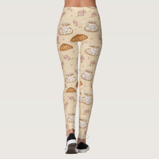 Cherry Blossom Coffee Cozy Pattern (2) Leggings (Achterkant)