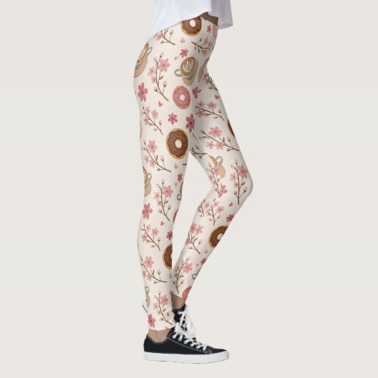 Cherry Blossom Coffee Cozy Pattern (3) Leggings (Rechts)