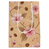 Cherry Blossom Coffee Cozy Pattern (5) Medium Cadeauzakje (Achterkant)