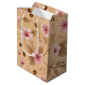 Cherry Blossom Coffee Cozy Pattern (5) Medium Cadeauzakje (Achterkant Gekanteld)