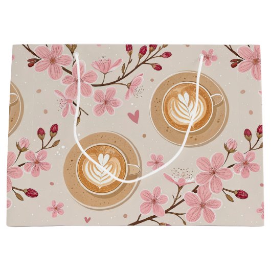 Cherry Blossom Coffee Cozy Pattern (7) Groot Cadeauzakje (Voorkant)
