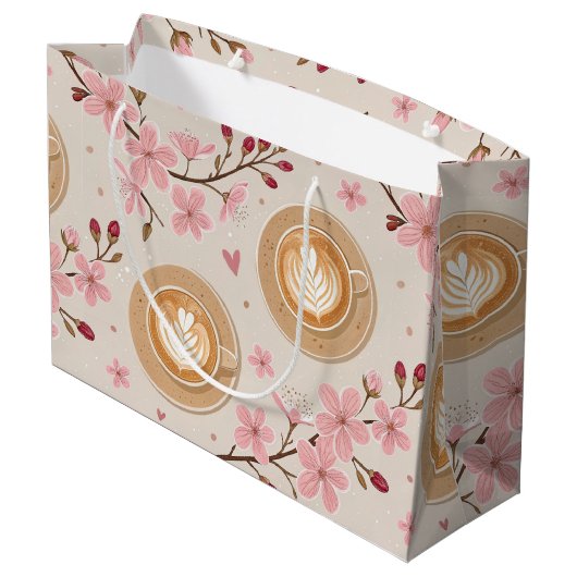 Cherry Blossom Coffee Cozy Pattern (7) Groot Cadeauzakje (Achterkant Gekanteld)