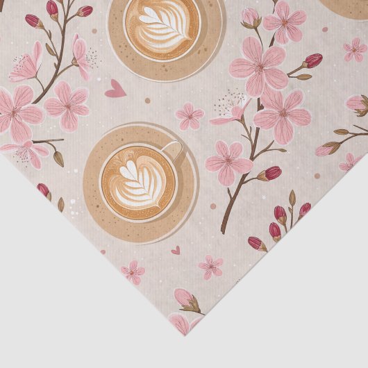 Cherry Blossom Coffee Cozy Pattern (7) Tissuepapier (Detail)