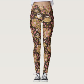 Cherry Blossom Coffee Cozy Pattern (8) Leggings
