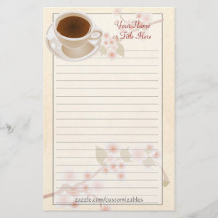 Cherry Blossom Coffee Stationery Briefpapier