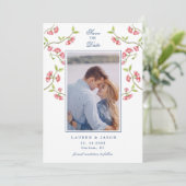 Cherry Blossom Couples Foto Save the Date Kaart (Staand voorkant)