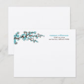 Cherry Blossom Custom Flat Note-kaarten (aqua) Notitiekaartje (Voorkant / Achterkant)