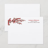 Cherry Blossom Custom Flat Note-kaarten (rood) Notitiekaartje (Voorkant / Achterkant)