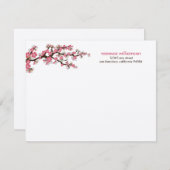 Cherry Blossom Custom Flat Note-kaarten (roze) Notitiekaartje (Voorkant / Achterkant)