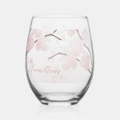 Cherry Blossom Custom Ingesteld Jaar Wijnglas Zonder Voet (Voorkant)