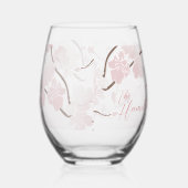 Cherry Blossom Custom Ingesteld Jaar Wijnglas Zonder Voet (Links)