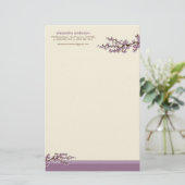 Cherry Blossom Custom Stationery (lavender) Briefpapier (Staand voorkant)