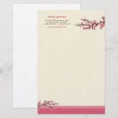 Cherry Blossom Custom Stationery (roze) Briefpapier (Voorkant / Achterkant)