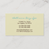 Cherry Blossom Custom Visitekaartjes (aqua) (Achterkant)