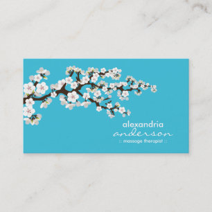 Cherry Blossom Custom Visitekaartjes (aqua)
