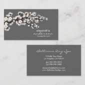 Cherry Blossom Custom Visitekaartjes (grijs) (Voorkant / Achterkant)