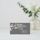 Cherry Blossom Custom Visitekaartjes (grijs) (Staand voorkant)