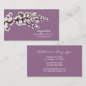 Cherry Blossom Custom Visitekaartjes (lavender) (Voorkant / Achterkant)