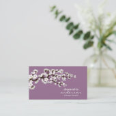 Cherry Blossom Custom Visitekaartjes (lavender) (Staand voorkant)